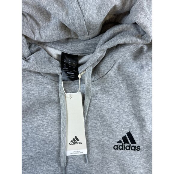 NWT Adidas Grey Heather Feel Cozy Pullover Fleece Hoodie Sz 2XLT Kangaroo Pocket - Picture 3 of 10